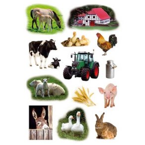 Herma Decor klistermrker/stickers - bondegrdsdyr - 3 stk.