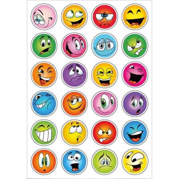 Herma Decor klistermrker/stickers - smiley ansigter - 2 stk.