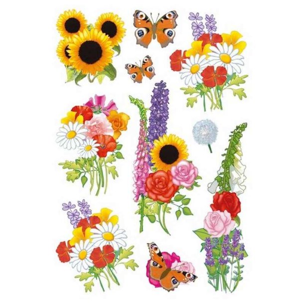 Herma Decor klistermrker/stickers - blomsterbuket - 3 stk.