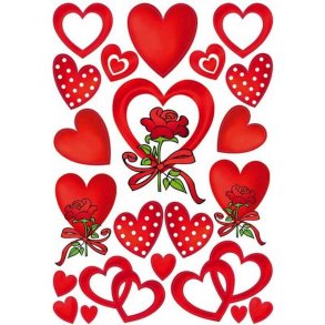 Herma Decor klistermrker/stickers - hjerter roser - 3 stk.