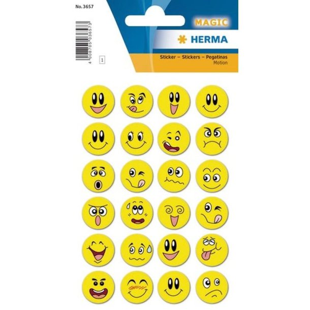 Herma Magic klistermrker/stickers - smileys - 1 stk.