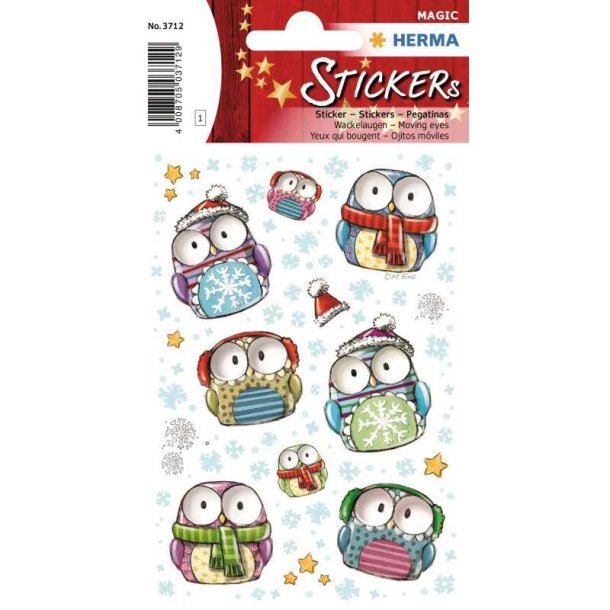 Herma Magic klistermrker/stickers - vinter ugler - 1 stk.