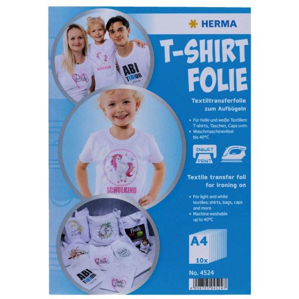 Herma T-shirt - transfer/overfrsels papir - til lyse tekstiler - 10 stk.