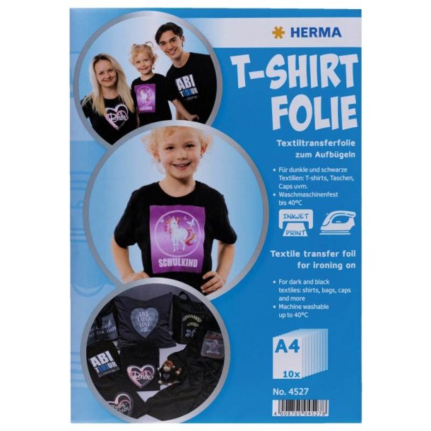 Herma T-shirt - transfer/overfrsels papir - til mrke tekstiler - 10 stk.