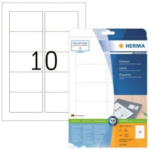 Herma etiketter - hvide p A4 - 83,8mmx50,8mm - 250 etiketter - Premium permanent klb