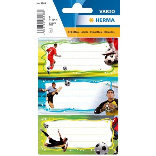 Herma Vario stickers - skolebog - fodbold - 2 stk.