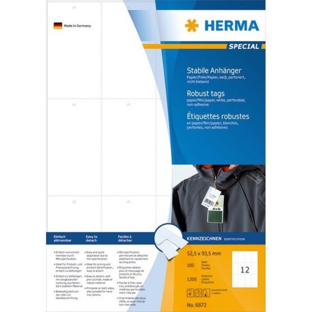 Herma slidstrk - mrkningslabel - 52,5x93,5 - 1200 stk.