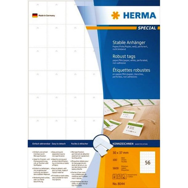 Herma slidstrke - papir/folie - labels - 30x37 - 5600 stk.