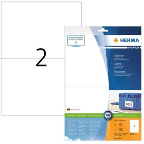 Herma etiketter - hvide p A4 - 210,0mmx148,0mm - 20 etiketter - Premium permanent klb