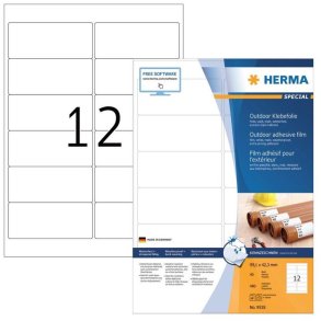 Herma etiketter - hvide p A4 - 99,1mmx42,3mm - 480 etiketter - ekstra strk folielabels