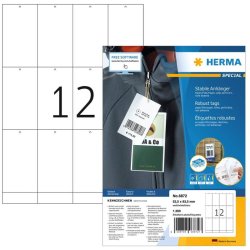 Herma Prism�rker med hul 53x94mm p� A4 ark - 1200 stk.