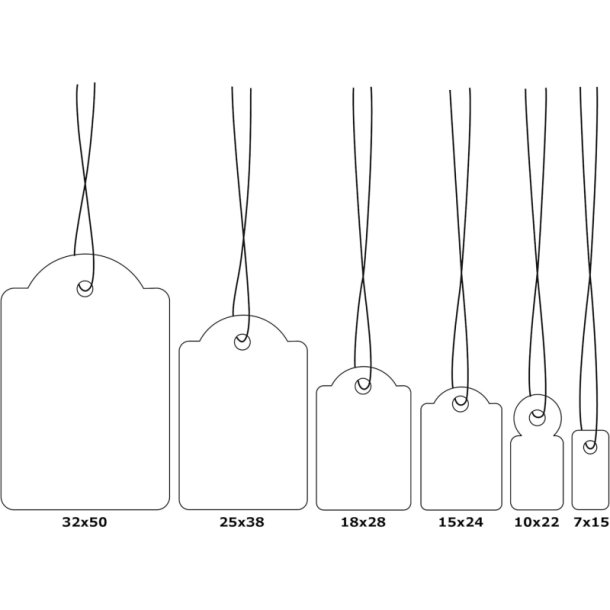 Herma Manillam�rker i 18x28mm - 1000 stk. smykkem�rker med snor