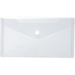 Herma kuvertmappe - 22x12cm - Gennemsigtig hvid - Knaplukning - 5 stk.