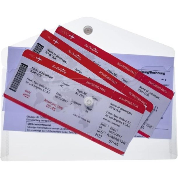 Herma kuvertmappe - 22x12cm - Gennemsigtig hvid - Knaplukning - 5 stk.