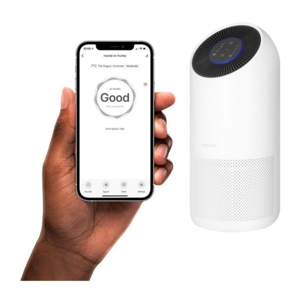 Hombli Smart Luftrenser - XL - op til 75m2 rum - Hvid