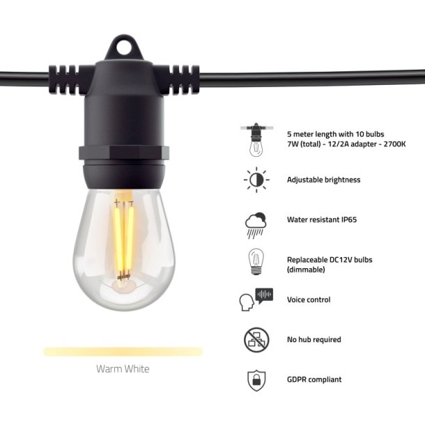 Hombli Smart Udendrs Lyskde - 5 meter
