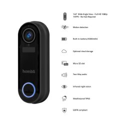 Hombli Smart Ringeklokke 2 - Ringeklokke 2 + klokke 2 - Sort - Promo Pack