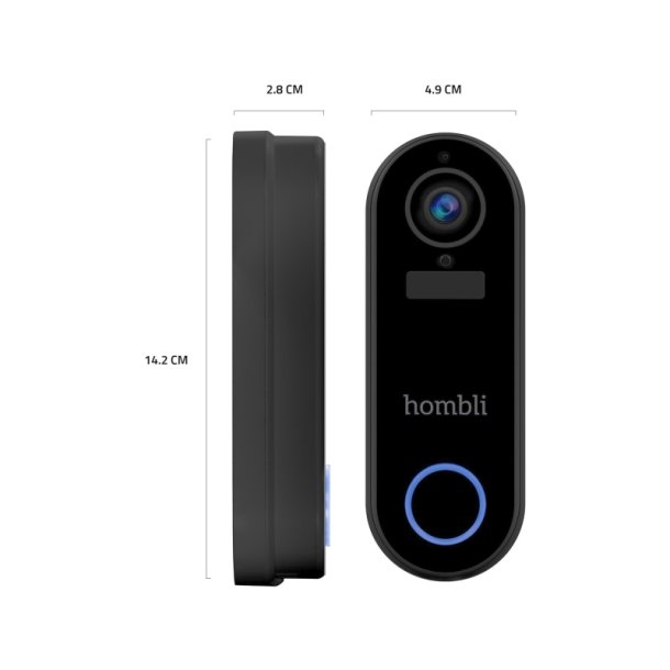 Hombli Smart Ringeklokke 2 - Ringeklokke 2 + klokke 2 - Sort - Promo Pack