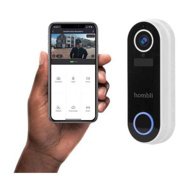 Hombli Smart Ringeklokke 2 - Ringeklokke 2 + klokke 2 - Hvid - Promo Pack