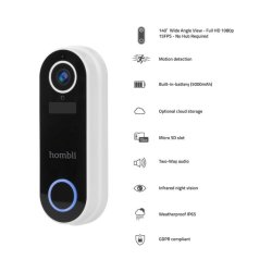 Hombli Smart Ringeklokke 2 - Ringeklokke 2 + klokke 2 - Hvid - Promo Pack