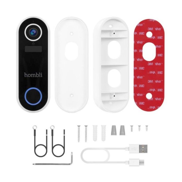 Hombli Smart Ringeklokke 2 - Ringeklokke 2 + klokke 2 - Hvid - Promo Pack