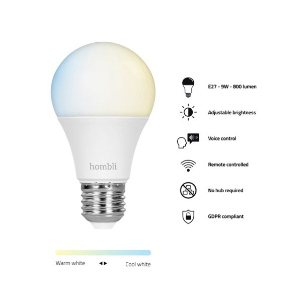 Hombli Smart bulb - 9W CCT (E27)