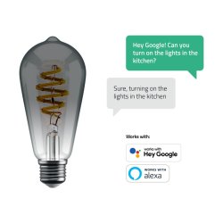 Hombli Smart bulb - ST64 CCT Filament (E27) - Smokey
