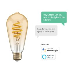 Hombli Smart bulb - ST64 CCT Filament (E27) - Amber