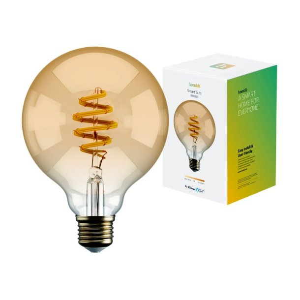 Hombli Smart bulb - G95 CCT Filament (E27) - Amber (Ravfarve)