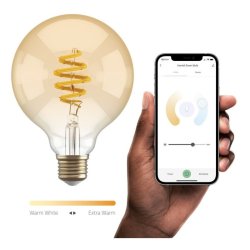 Hombli Smart bulb - G95 CCT Filament (E27) - Amber (Ravfarve)