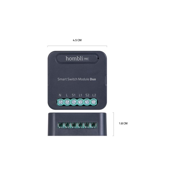 Hombli Smart Switch Module Duo - Sort