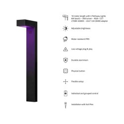 Hombli Smart udendrs stibelysning - sort (enkelt tilfjelse)