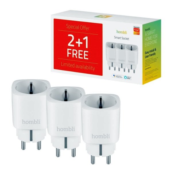 Hombli Smart Stikkontakt (EU) - Promo Pack 2+1