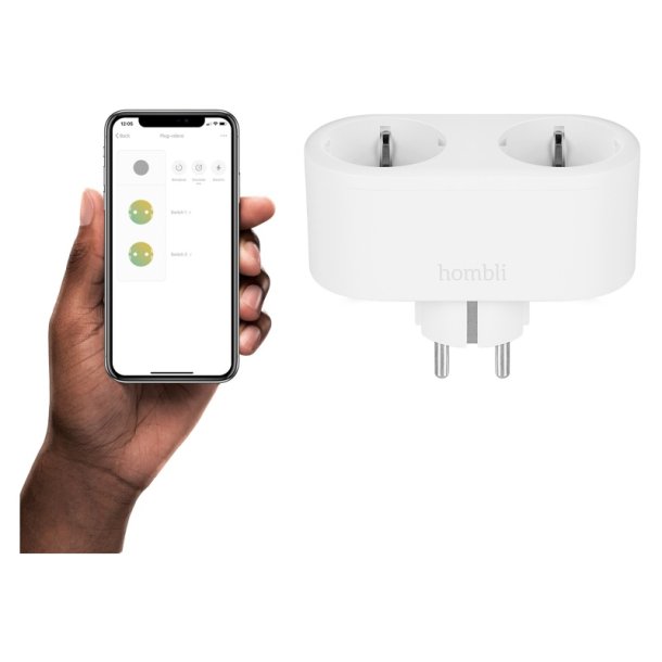 Hombli Smart dobbelt stikkontakt (EU) - Hvid