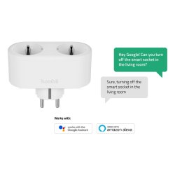 Hombli Smart dobbelt stikkontakt (EU) - Hvid