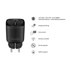 Hombli Smart Stikkontakt (EU) - Sort