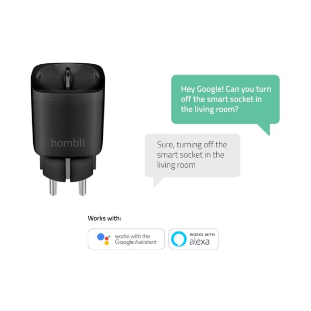 Hombli Smart Stikkontakt (EU) - Sort