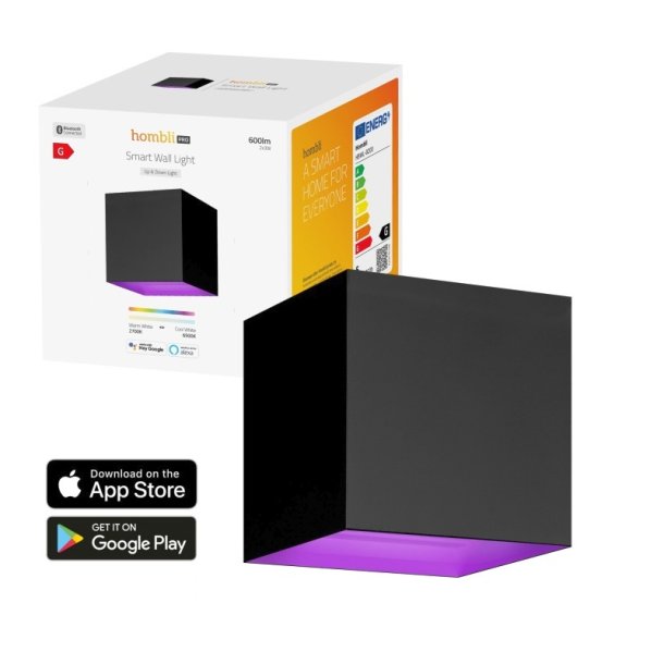 Hombli Smart udendrs vglampe - V2 - Justerbar lysstyrke og strlevinkel - sort