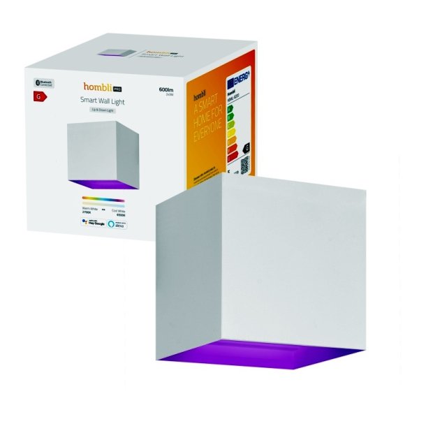 Hombli Smart udendrs vglampe - V2 - Justerbar lysstyrke og strlevinkel - hvid