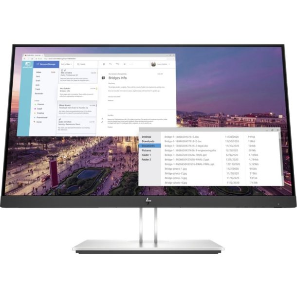 HP E-series - E23 G4 - 23" - 1920x1080 - Fuld HD - IPS - Sort/Slv