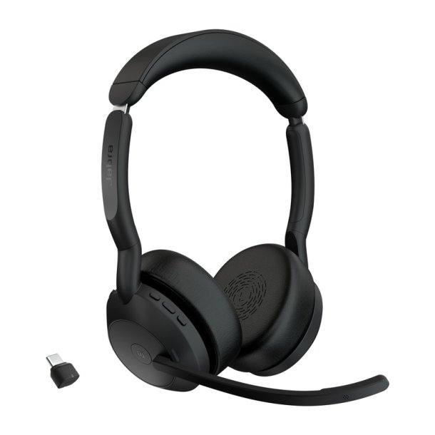 Jabra Evolve2 55 - Link380c MS Stereo - Headset - Head-band - Office/Call center - Binaural - Bluetooth - Microsoft