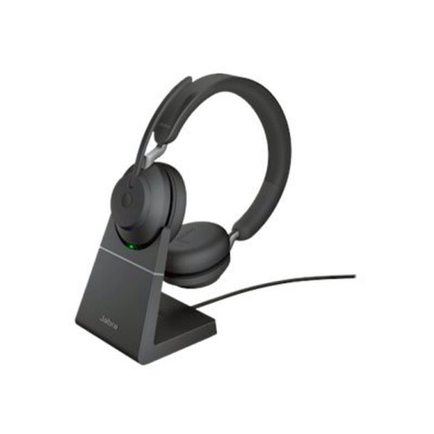 Jabra Evolve2 65 UC Stereo Headset - BT/trdls/USB-C - stjisolerende - sort m/opladerstand