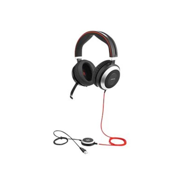 Jabra Evolve 80 UC stereo - Headset - kabling - aktiv stjfjerning - 3,5 mm jackstik