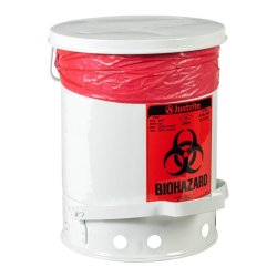 Justrite Biohazard spand - 23 liter - fodpedal - FM- og TUV-godkendt