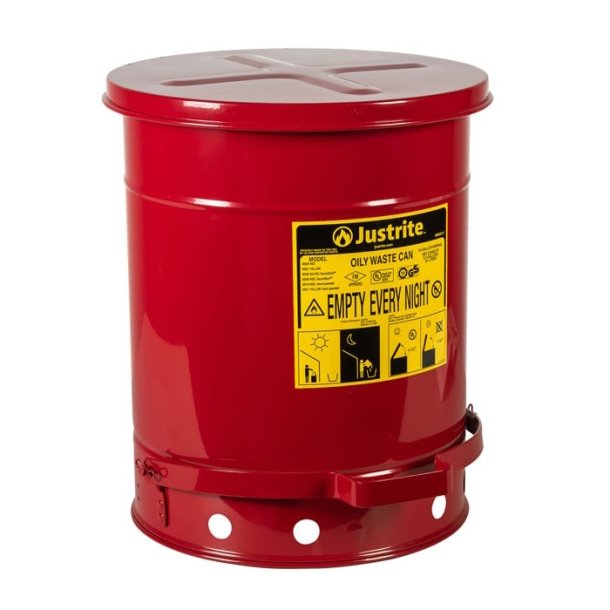 Justrite brandspand - 23 liter - med pedal - FM- og UL-godkendt