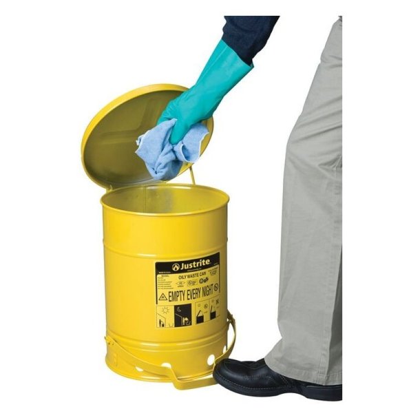 Justrite brandspand - 23 liter - fodpedal - FM- og UL-godkendt