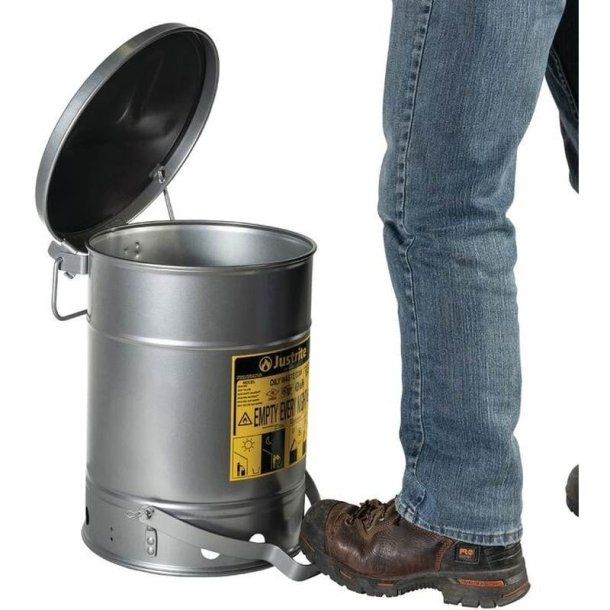 Justrite brandspand - 23 liter - fodpedal - FM- og UL-godkendt - SoundGard