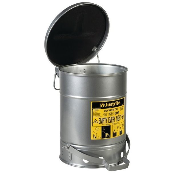 Justrite brandspand - 23 liter - fodpedal - FM- og UL-godkendt - SoundGard