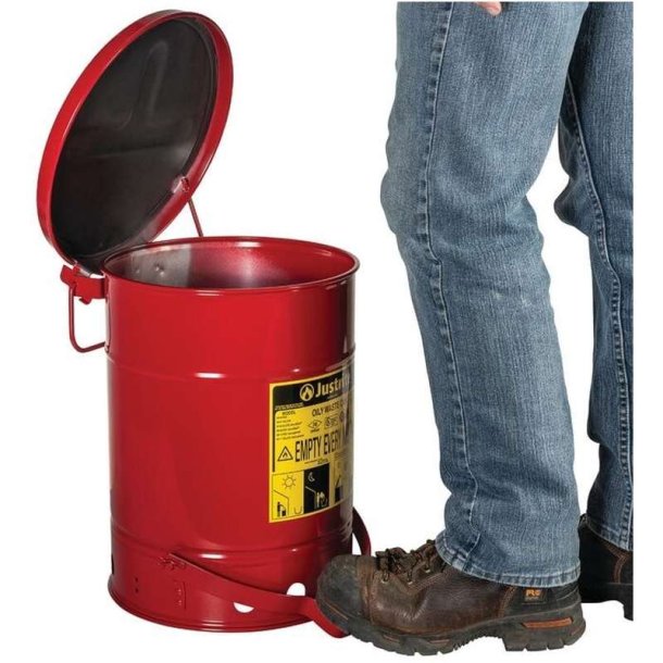 Justrite brandspand - 23 liter - fodpedal - FM- og UL-godkendt - SoundGard