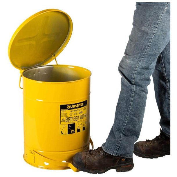 Justrite brandspand - 38 liter - fodpedal - FM- og UL-godkendt